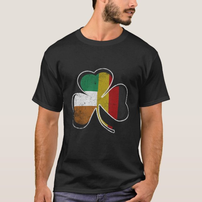 Irish German Flagga Shamrock T-Shirt St patricks d (Framsida)