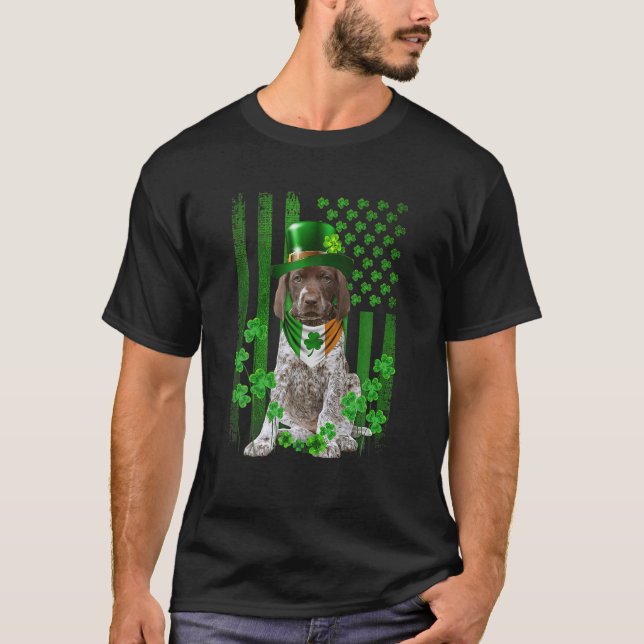 Irish German Shorthar Pointer St patrick's day T Shirt (Framsida)
