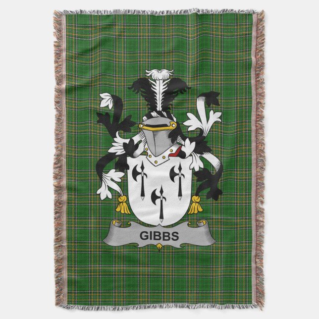 Irish Gibbs Jackar Arm Family Crest Ireland Filt (Framsidan Vertikal)