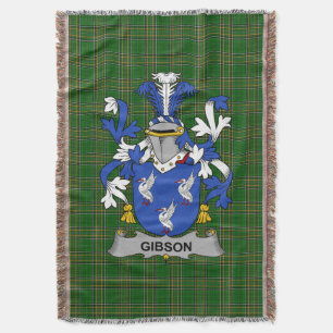 Irish Gibson Jackar om Arm Family Crest Ireland Filt