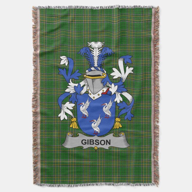Irish Gibson Jackar om Arm Family Crest Ireland Filt (Framsidan Vertikal)