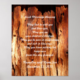 Irish Giftermål Bluting Old Wood Customized Print Poster