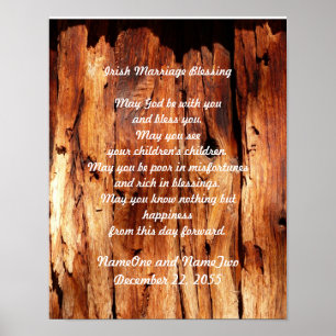 Irish Giftermål Bluting Old Wood Customized Print Poster