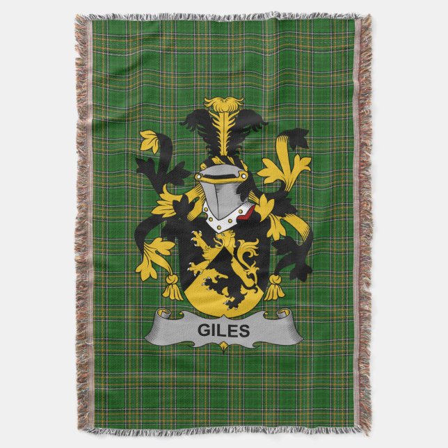 Irish Giles eller Gyles Jackar av Arm Family Crest Filt (Framsidan Vertikal)