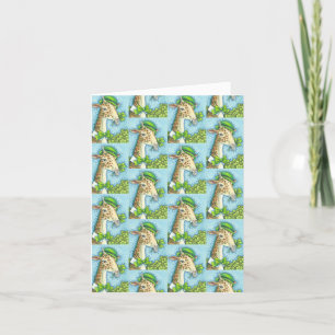 IRISH GIRAFFE ST. PATRICKS DAY GREETING CARD Blank Kort