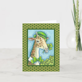IRISH GIRAFFE ST. PATRICK'S DAY GREETING CARD Vers Kort