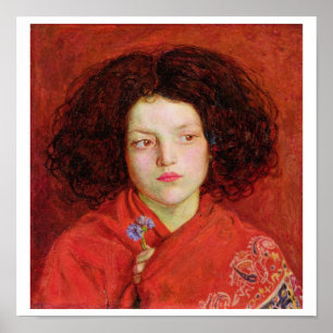 Irish Girl, 1860 (olja på canvas som lagts på b Poster