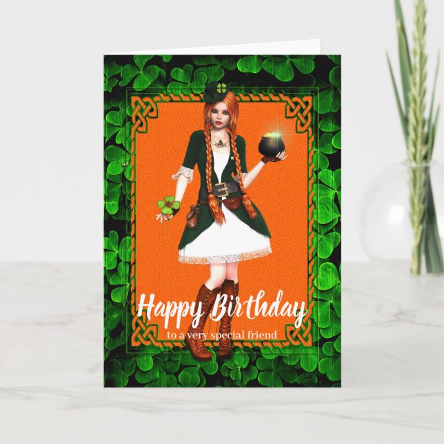 Irish Girl Birthday Card Kort (Framsida)