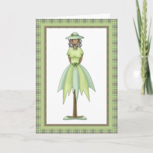 Irish Girl Doll 2 Lycklig March Birthday Card Kort