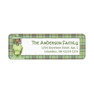 Irish Girl Doll St. Patrick's Address Label 2 Returadress Etikett