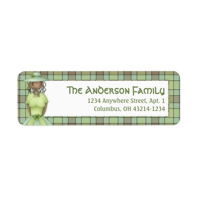 Irish Girl Doll St. Patrick's Address Label 2 Returadress Etikett (Framsidan)