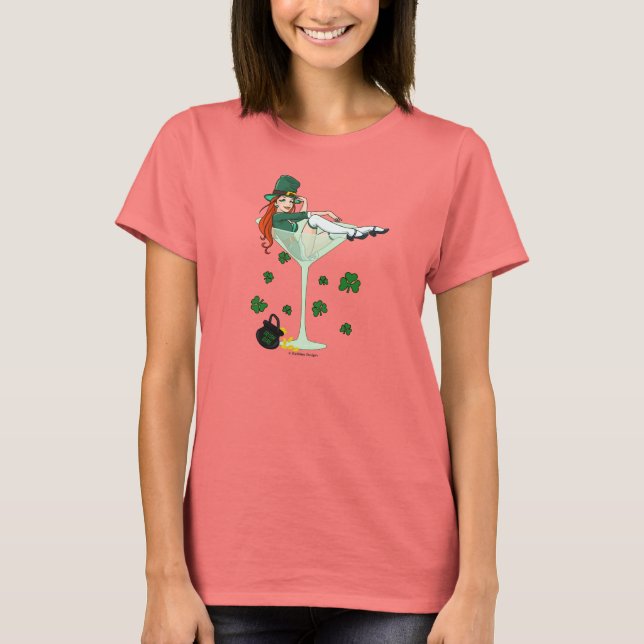 Irish Girl Martini T Shirt (Framsida)