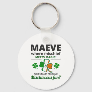 Irish Girl Namn: Maeve - MisChief Meets Magic Nyckelring