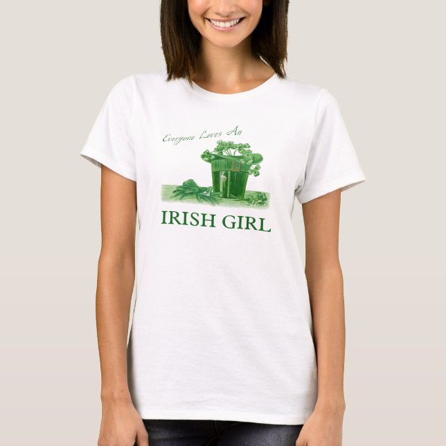 IRISH GIRL St patricks day T-Shirt (Framsida)