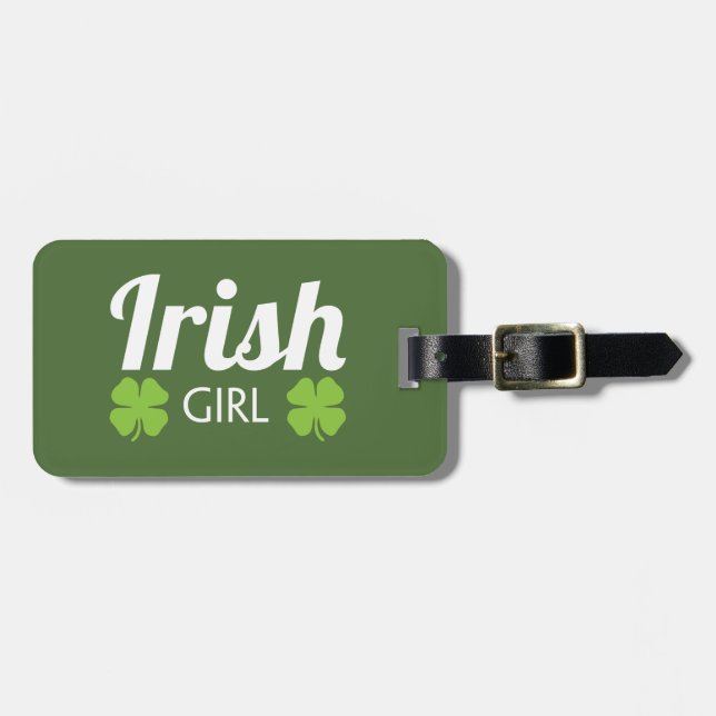 Irish Girl White Bagagebricka (Horisontell Framsida)