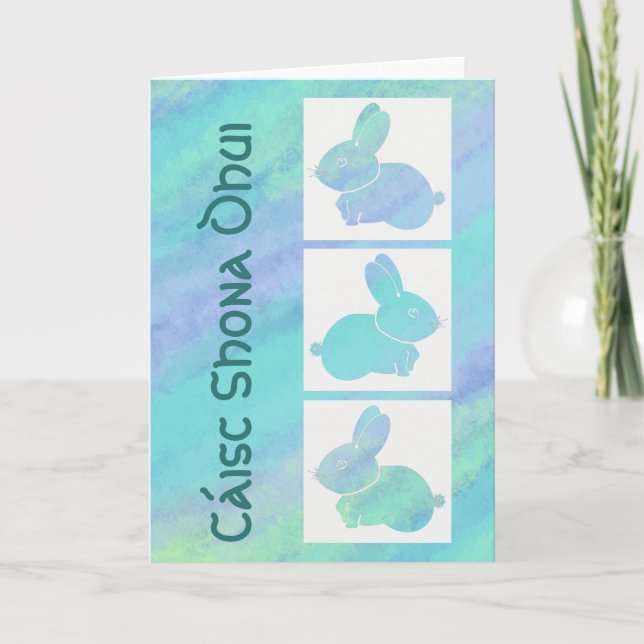 Irish Glad påsk Bunny Helgkort (Framsida)