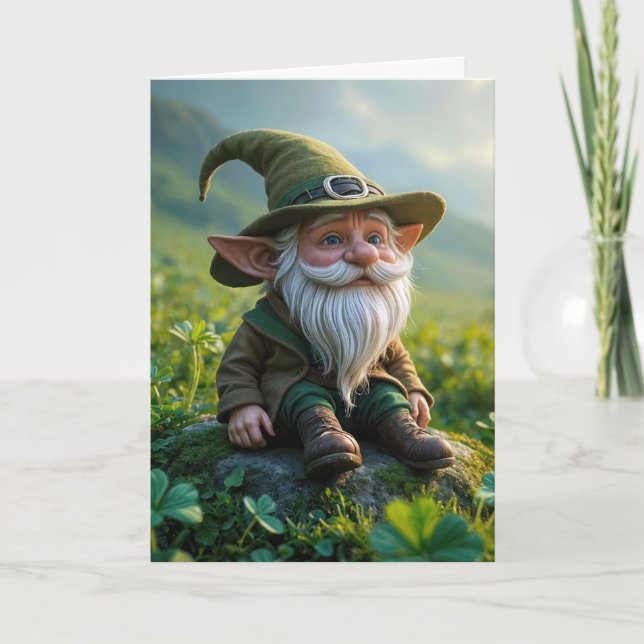 Irish Gnome in Klöver Fält Kort (Framsida)