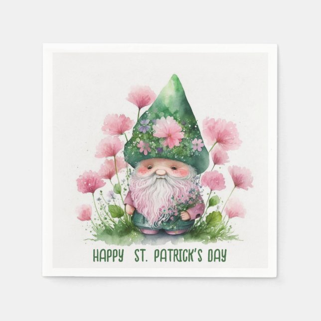 Irish Gnome St. Patrick's Day Pappersservett (Framsidan)