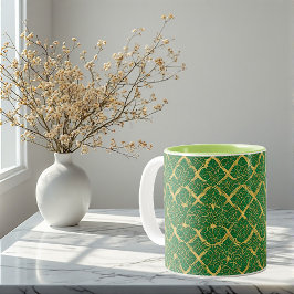Irish Gold  Abstract Eternal Knots Celtic Heritage Två-Tonad Mugg