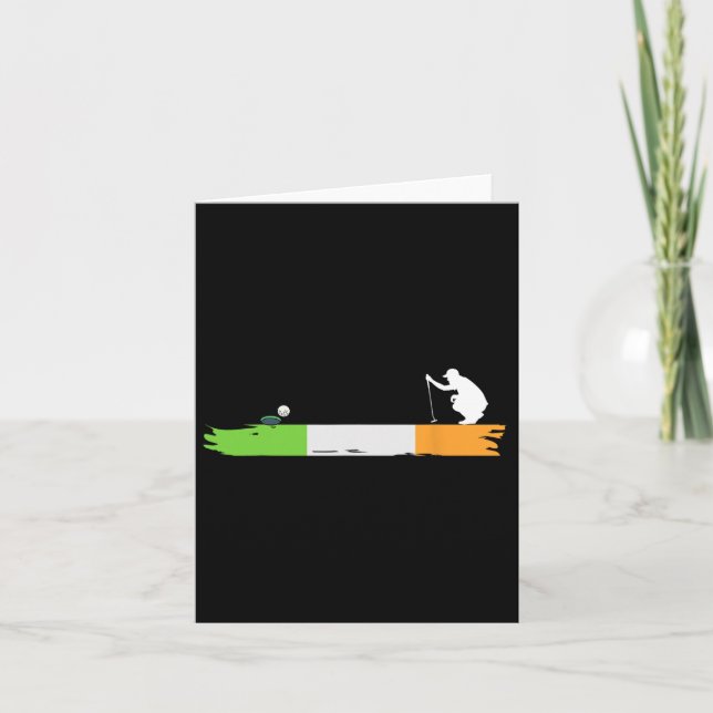 Irish Golf Ireland Flagga Golfing Kort (Framsida)