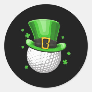 Irish Golf St patricks day Leprechaun Hat Shamrock Runt Klistermärke