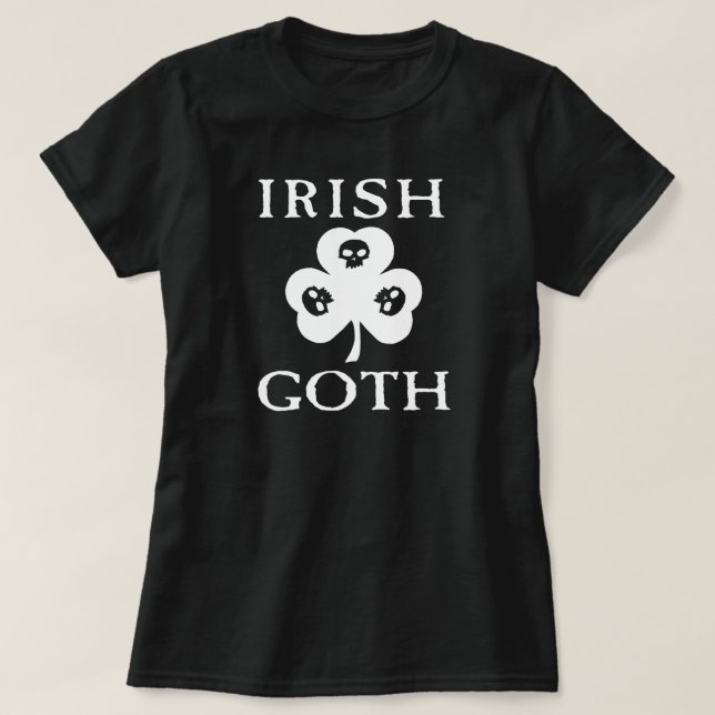 Irish Goth Shamrock Döskallars T-shirt (Design framsida)
