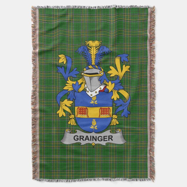 Irish Grainger Jackar om Arm Family Crest Ireland Filt (Framsidan Vertikal)