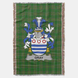 Irish Grått Jackar av Arm Family Crest Ireland Filt