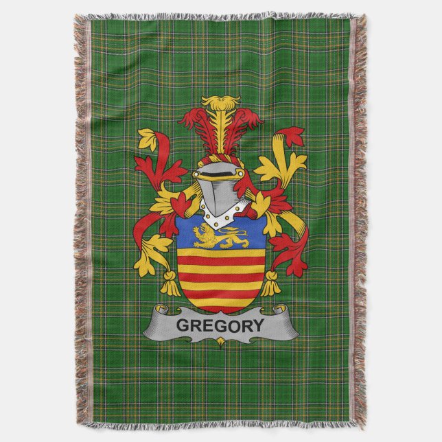 Irish Gregory Jackar om Arm Family Crest Ireland Filt (Framsidan Vertikal)