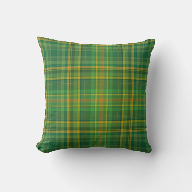 Irish grön Plaid (Tartan) Anpassad Kudde (Framsida)