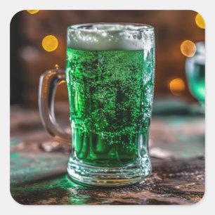 Irish Grönt Beer Fyrkantigt Klistermärke