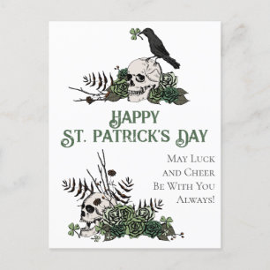 Irish Grönt Blommigt Döskallars Lycklig St. Patric Vykort