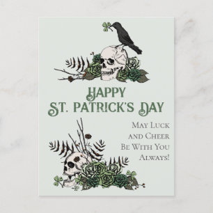 Irish Grönt Blommigt Döskallars Lycklig St. Patric Vykort