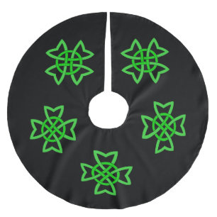 Irish Grönt Celtic Knot Julgransmatta Borstad Polyester
