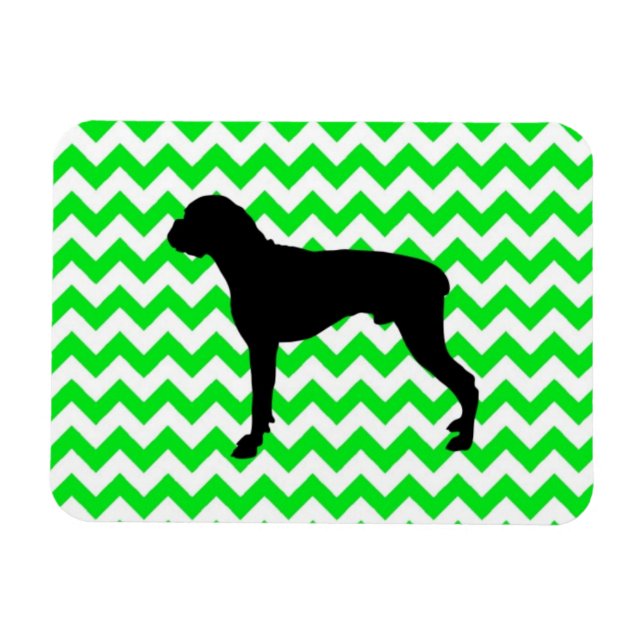 Irish Grönt Chevron med Boxer Silhouette Magnet (Horisontell)