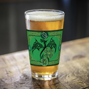 Irish Grönt Dragon Celtic Glaskopp