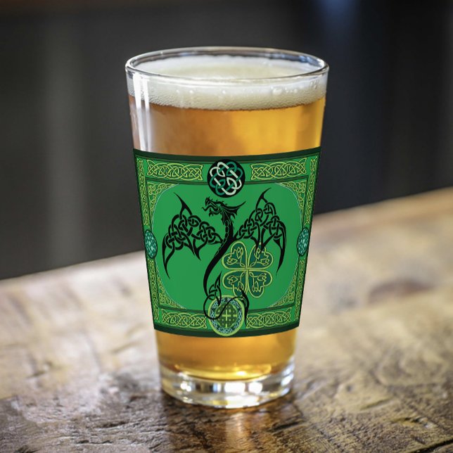 Irish Grönt Dragon Celtic Glaskopp (Skapare uppladdad)