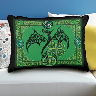 Irish Grönt Dragon Celtic Prydnadskudde