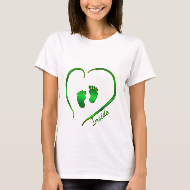 Irish Grönt Heart and Baby Feet Tee (Framsida)
