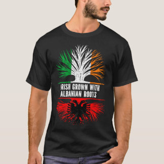Irish Grown with Albanian Roots Ireland Flagga T Shirt