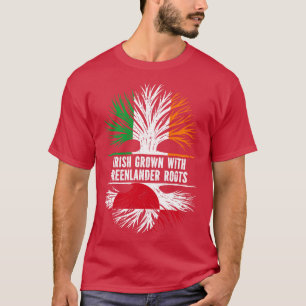 Irish Grown with Greenlander Roots Ireland Flagga T Shirt