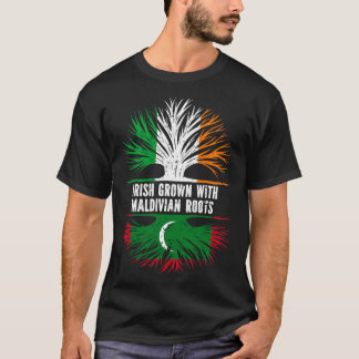 Irish Grown with Maldivian Roots Ireland Flagga T Shirt