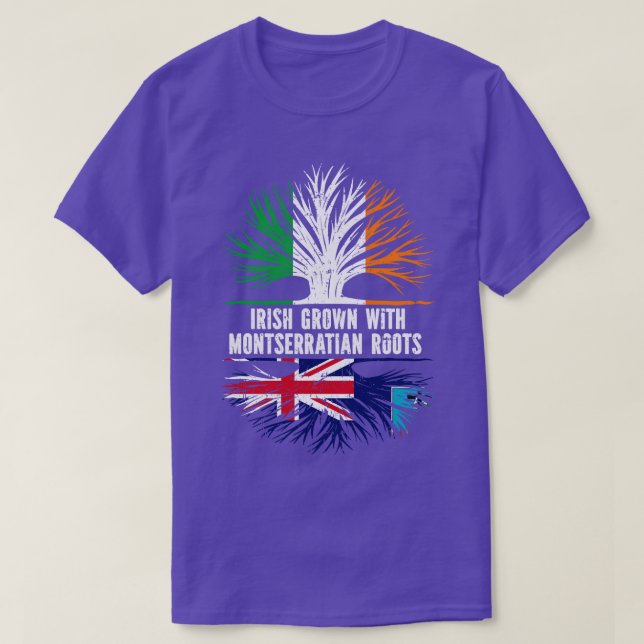 Irish Grown with Montserratian Roots Ireland Flagg T Shirt (Design framsida)