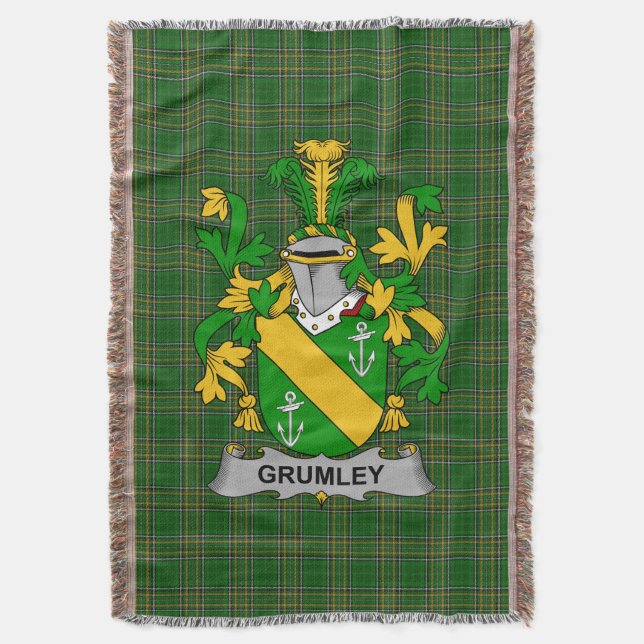 Irish Grumley Jackar om Arm Family Crest Ireland Filt (Framsidan Vertikal)