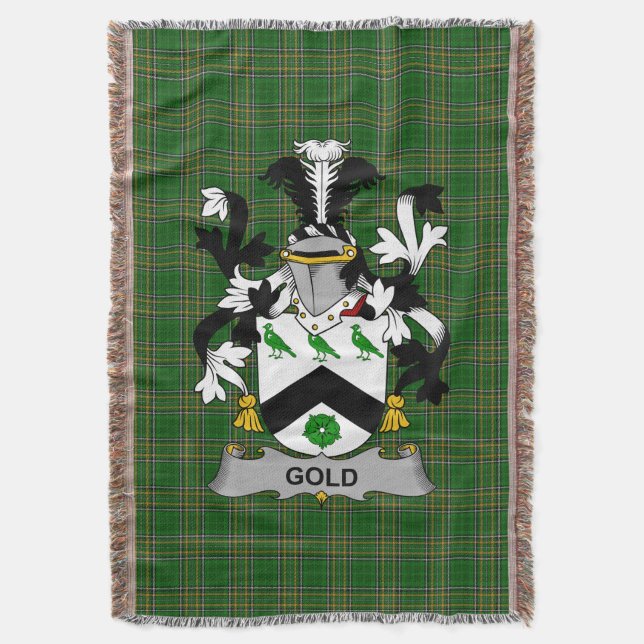 Irish Guld Jackar Arm Family Crest Ireland Filt (Framsidan Vertikal)