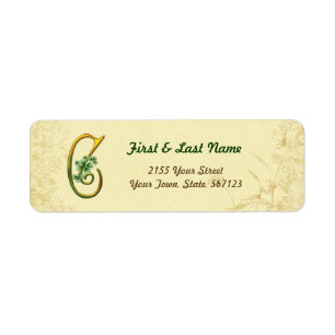 Irish Guld Monogram C-etikett Returadress Etikett