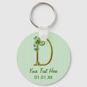Irish Guld Monogram D-Customize Nyckelring