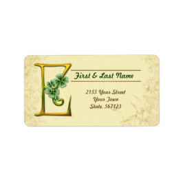Irish Guld Monogram E-etikett Adressetikett