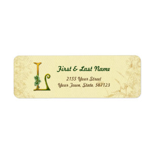 Irish Guld Monogram L-etikett Returadress Etikett