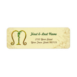 Irish Guld Monogram M-etikett Returadress Etikett